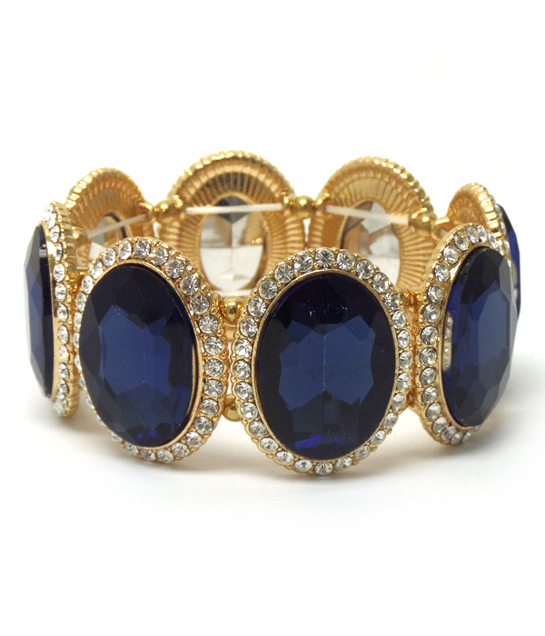 Crystal linked facet bracelet 