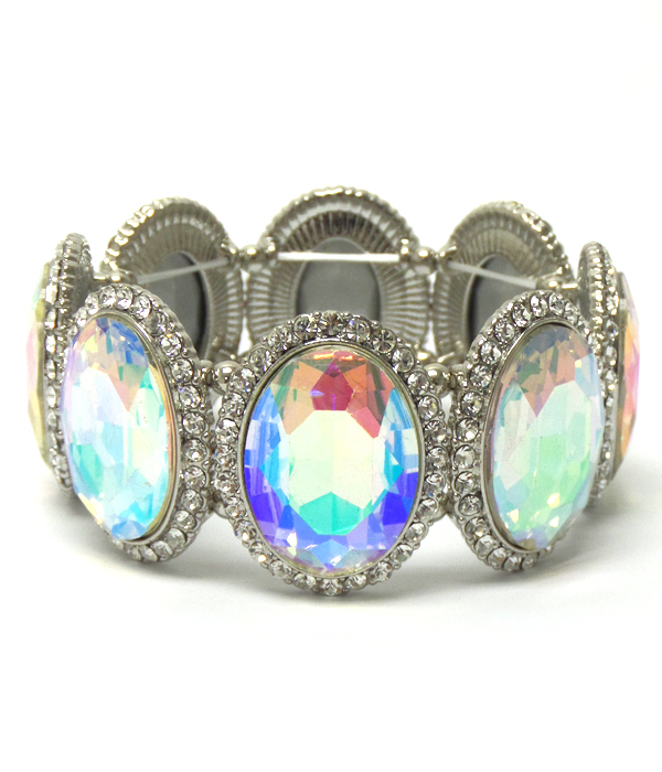 Crystal linked facet bracelet