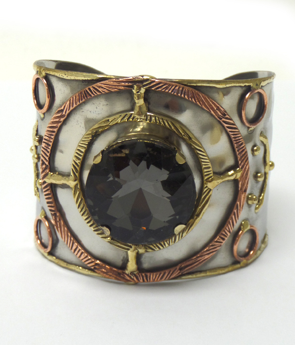 Handmade brass metal norders cuff bracelet