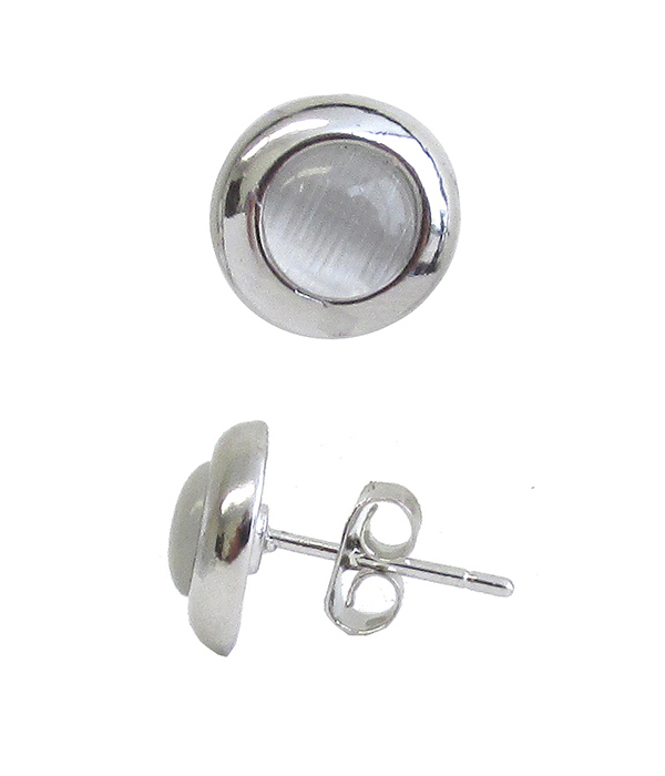 Made in korea whitegold plating cats eye earring