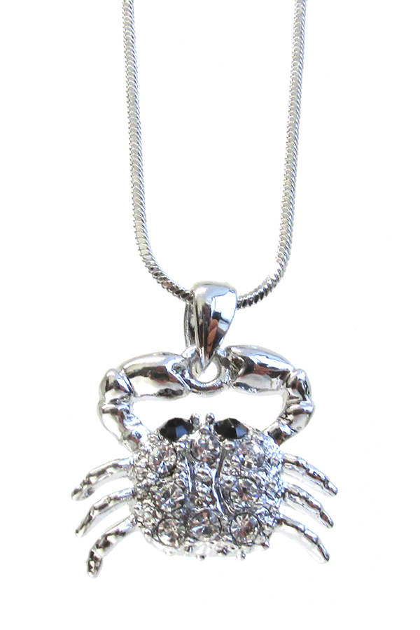 WHITEGOLD PLATING CRAB PENDANT NECKLACE