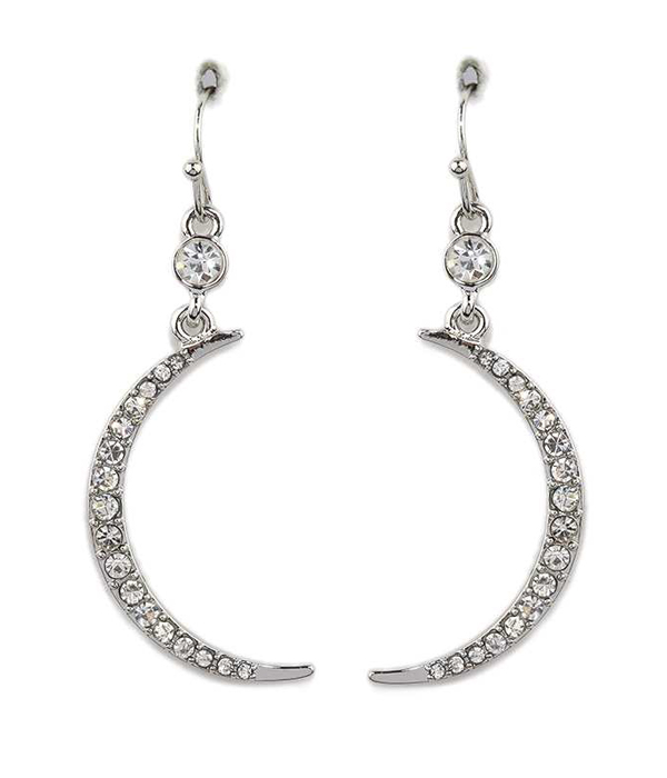 Crystal moon drop earring
