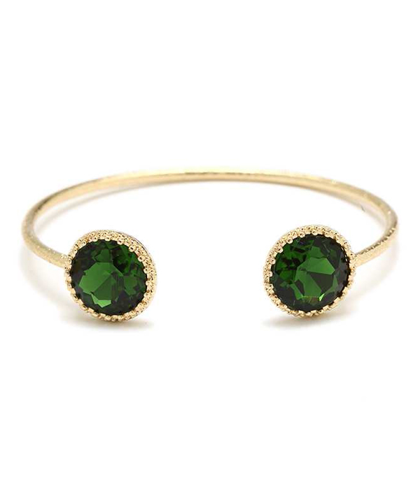 Facet glass wire bangle bracelet