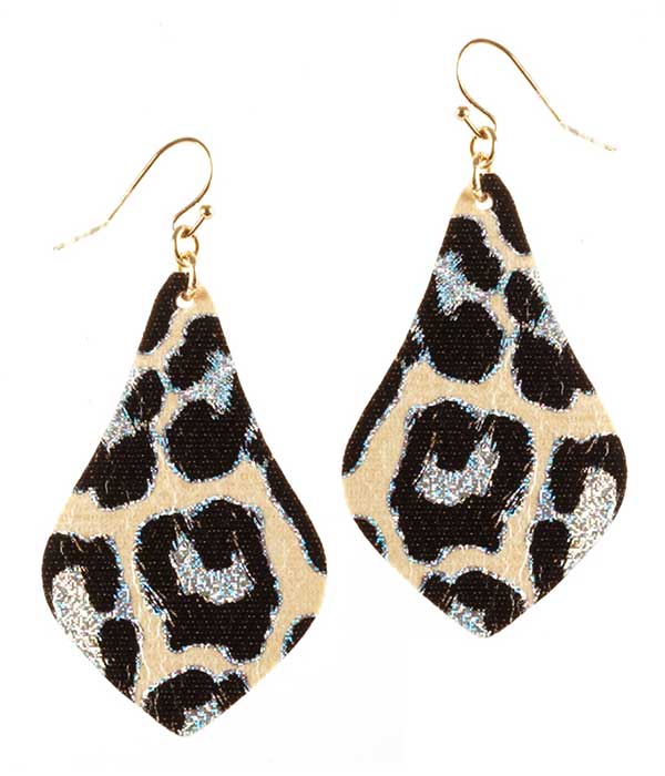 ANIMAL PRINT LEATHERETTE  EARRING - BAROQUE