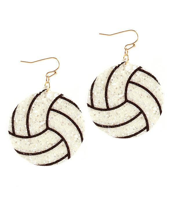 SPORT THEME SPARKLING EARRING - VOLLEYBALL