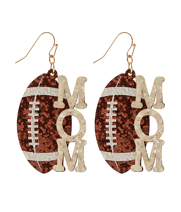 Sport theme sparkling earring - football