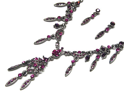 Boutique style genuine austrian crystal necklace and earring set