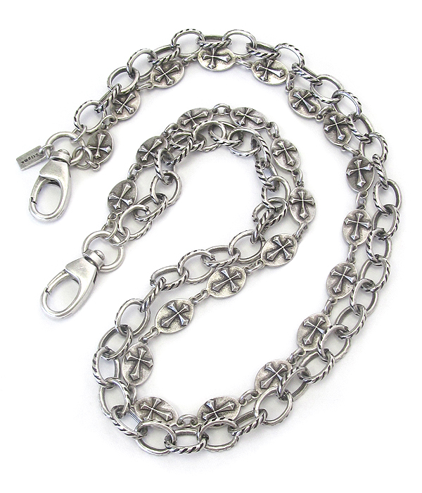 Mens stainless steel jeans chain - multi row