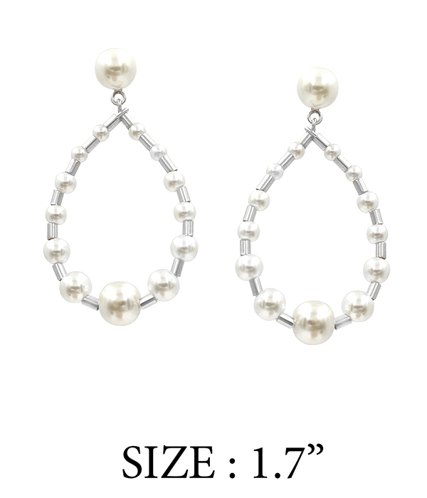 Multi pearl teardrop earring