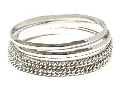 Multi metal four bangles 