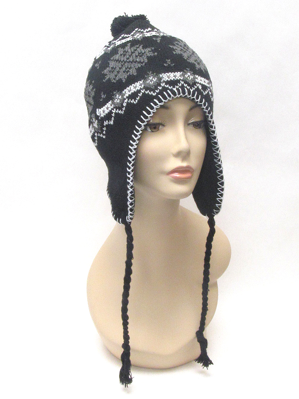 Snow embroider winter beanie