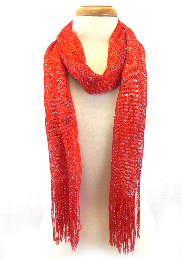Glitter  fringe drop scarf
