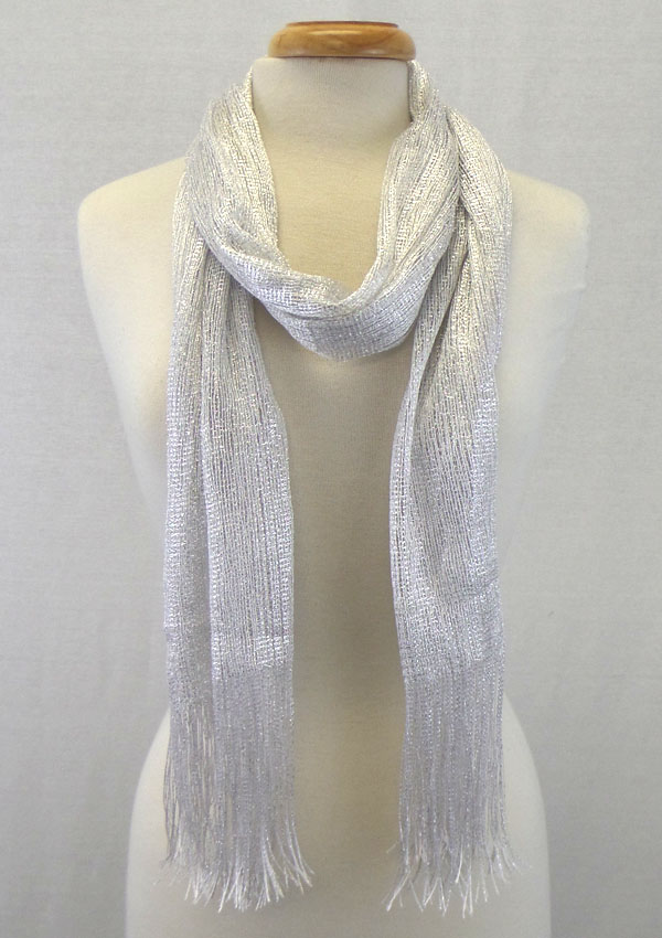 Glitter  fringe drop scarf