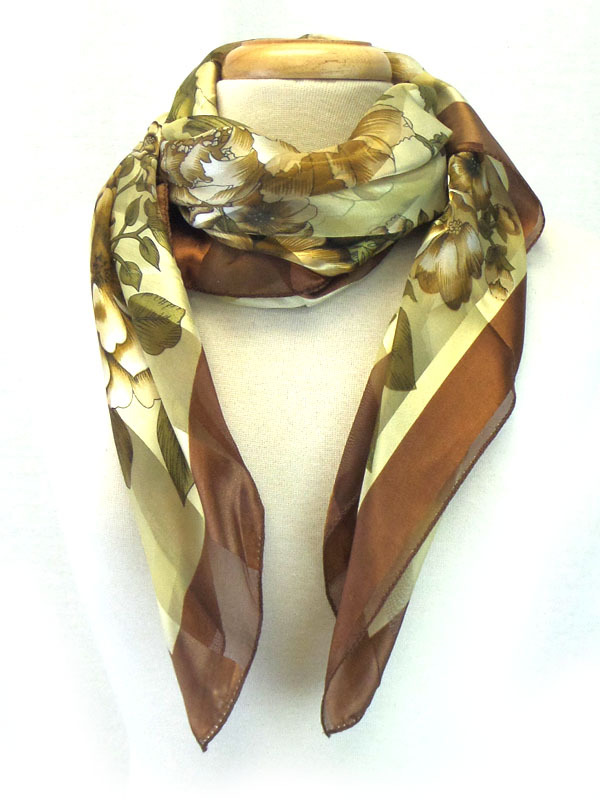 Petite size satin flower scarf
