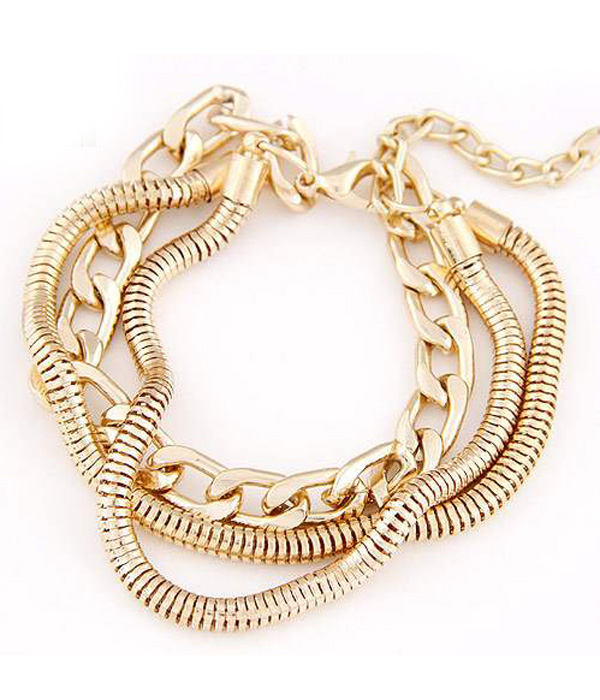 Mixed metal chain link bracelet
