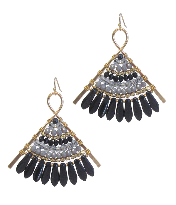 Multi glass bead earring