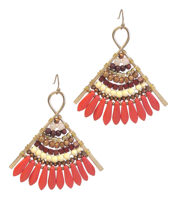 Multi glass bead earring