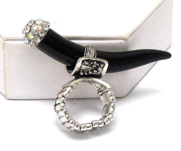 Crystal acryl horn with wired stretch ring