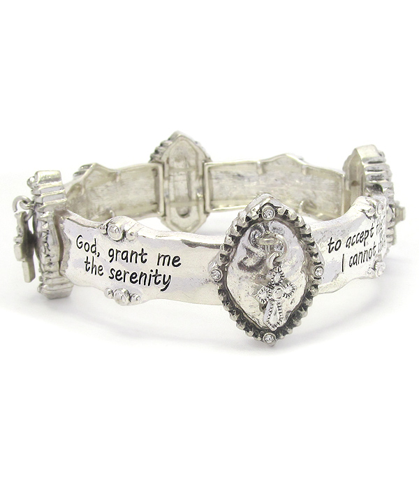 Religious inspiration message stretch bracelet - serenity prayer