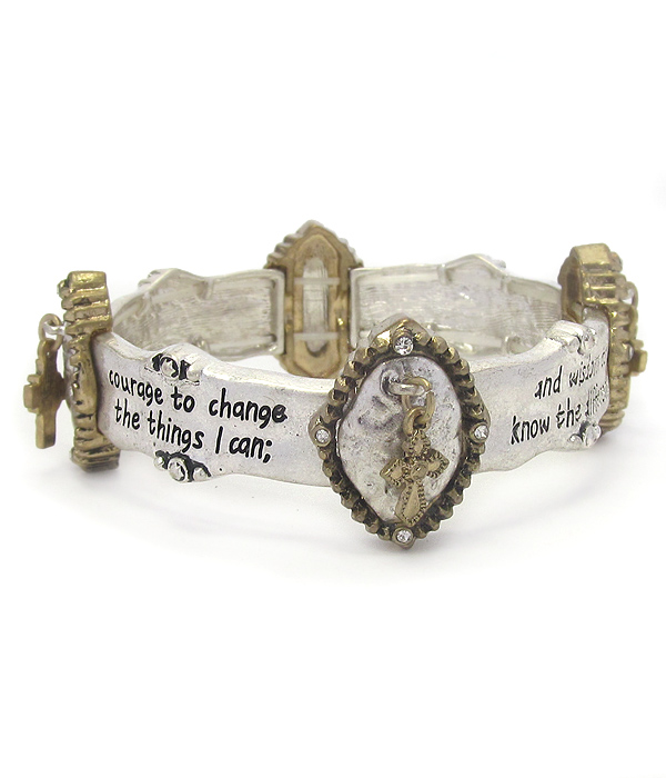 Religious inspiration message stretch bracelet - serenity prayer