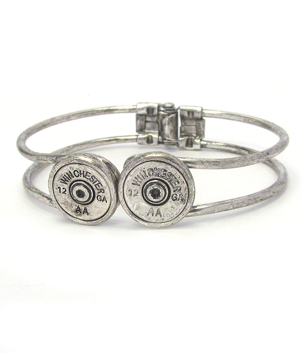 Bullet wire hinge bangle bracelet