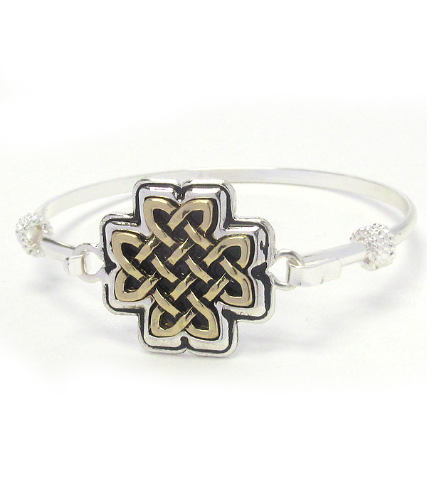 Celtic knot wire bangle bracelet