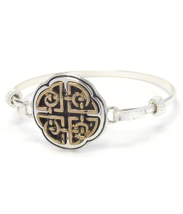 Celtic knot wire bangle bracelet