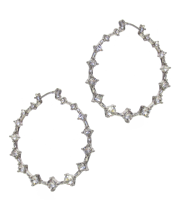 CRYSTAL HOOP EARRING