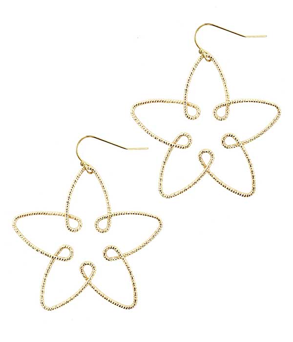 BRASS WIRE STAR EARRING