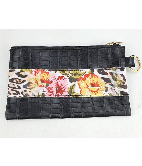 Keyring bangle bracelet wallet - flower