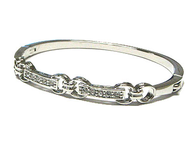 Crystal bar link hinge bangle