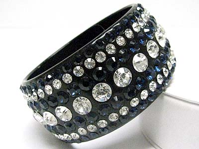 Crystal stud large acrylic bangle bracelet 