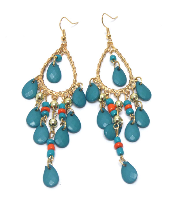 Bohemian style chandelier hook earrings