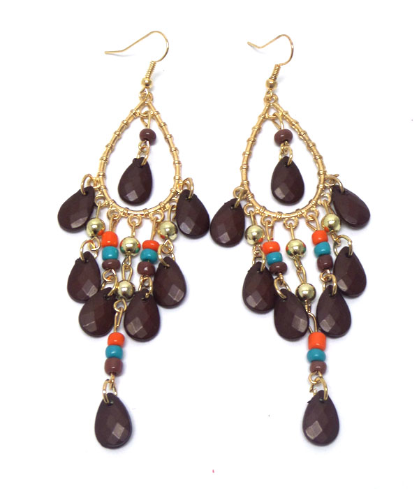 Bohemian style chandelier hook earrings 