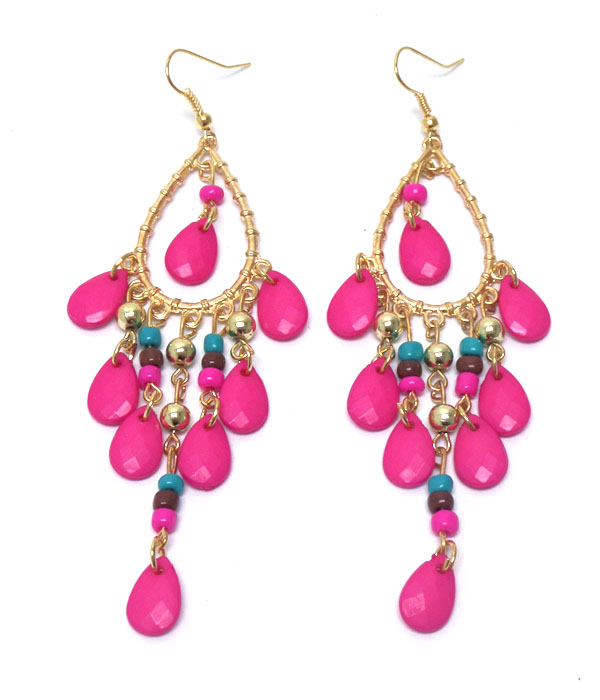 Bohemian style chandelier hook earrings 
