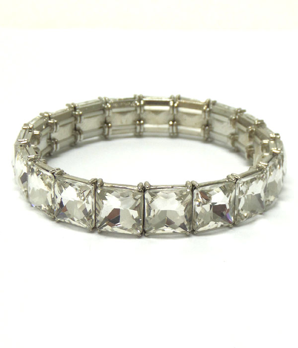 Square crystals linked bracelet