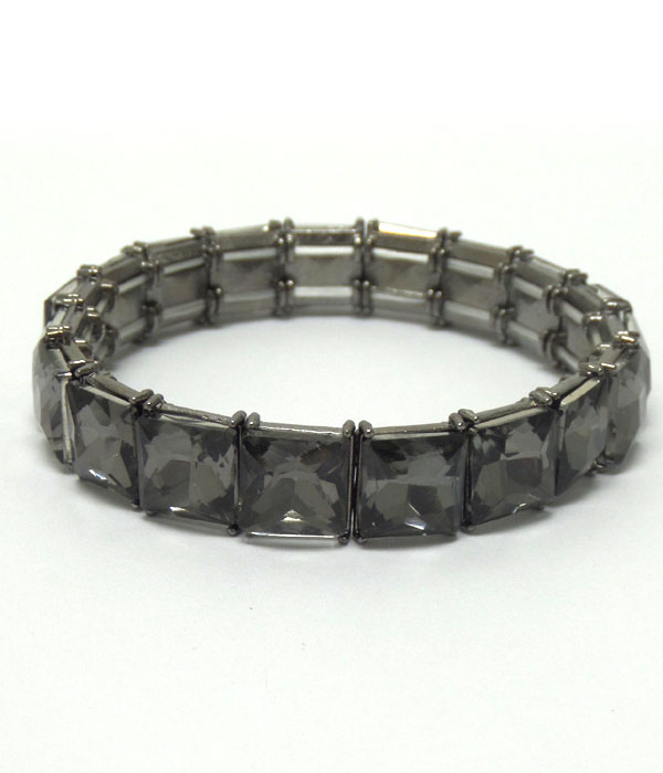 Square crystals linked bracelet 