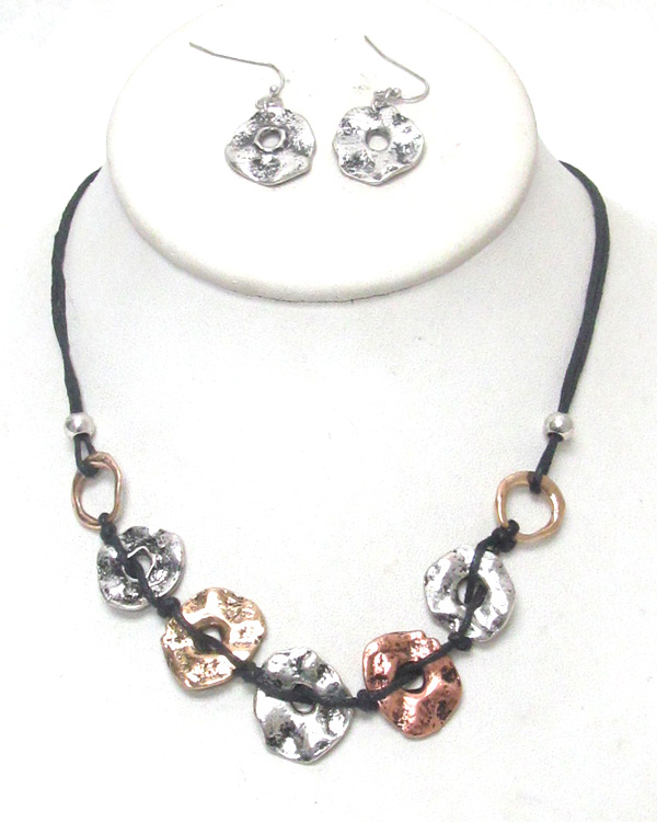Hammerd multi disk link cord chain necklace set