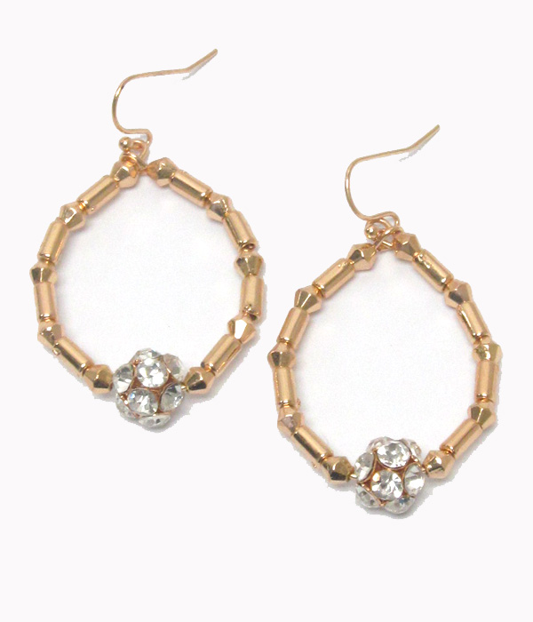 Multi bead links with crystal fireball earrings