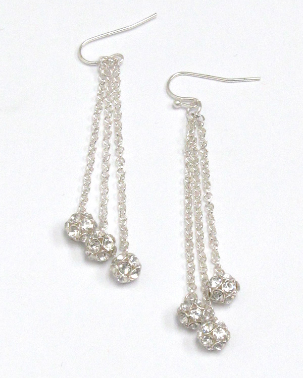 Triple fireball chain drop earring