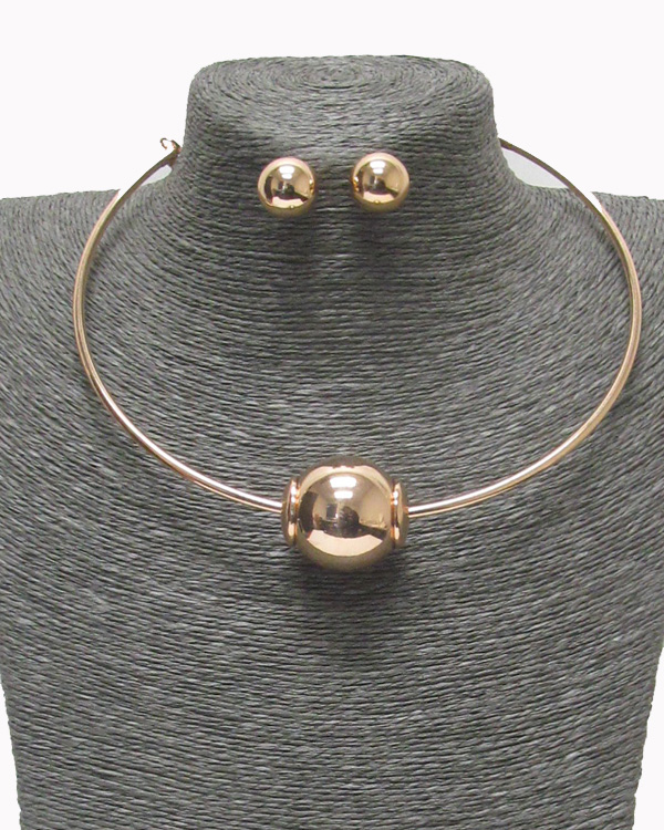 Metal loop choker necklace set 