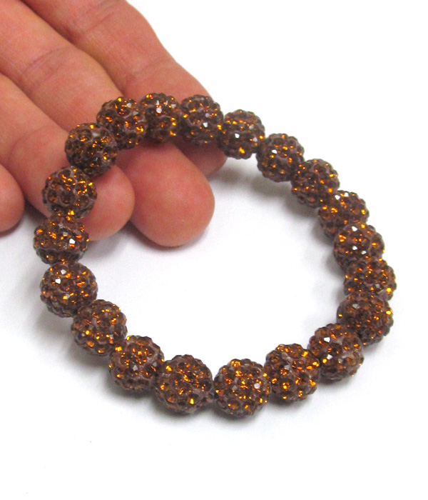 Shambhala crystal ball stretch bracelet