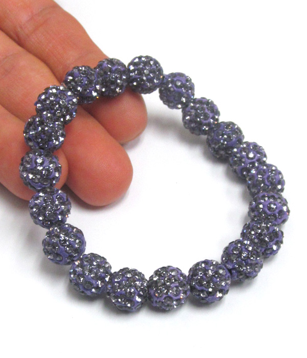 Shambhala crystal ball stretch bracelet