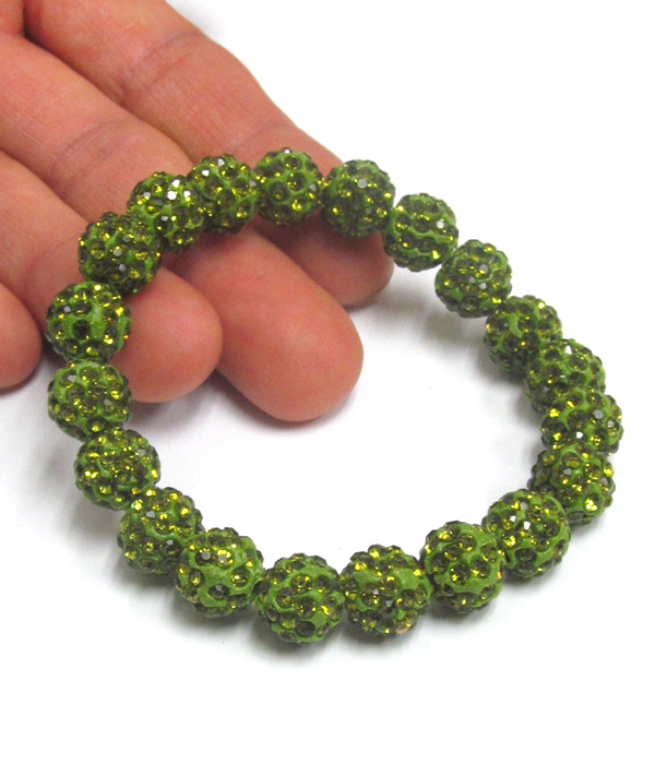 Shambhala crystal ball stretch bracelet