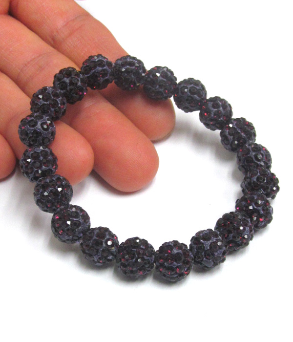 Shambhala crystal ball stretch bracelet