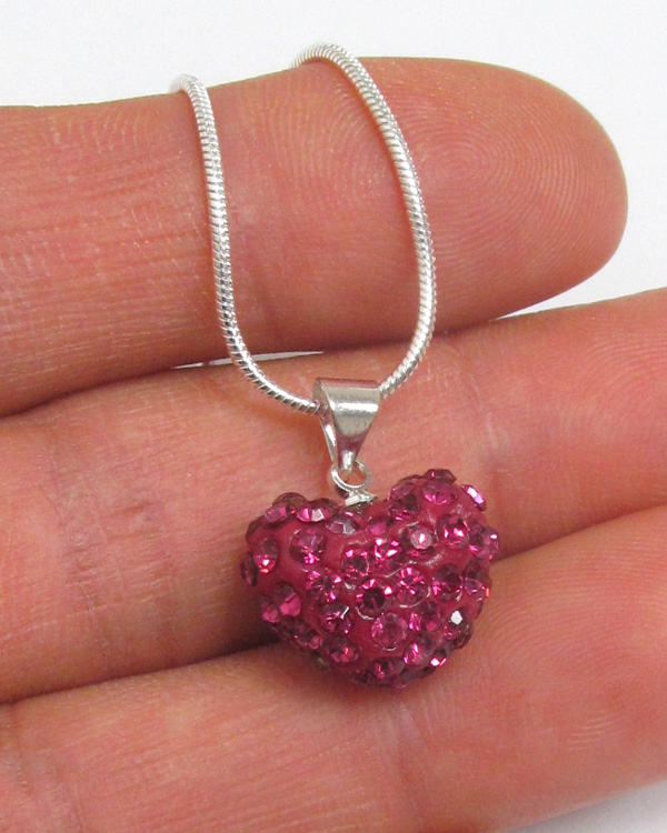 Valentine shambhala crystal heart necklace
