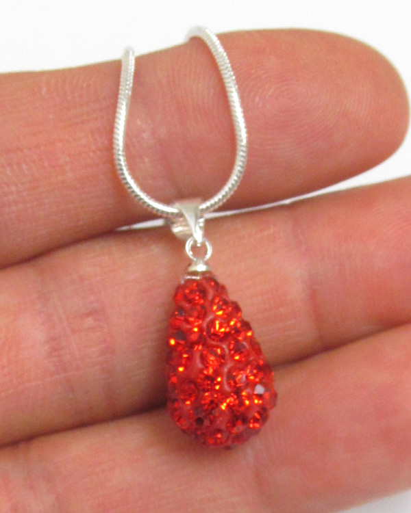 Valentine shambhala crystal teardrop necklace