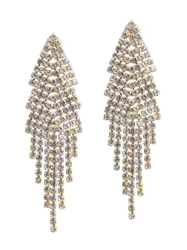 RHINESTONE MULTI LINE DROP EARRING