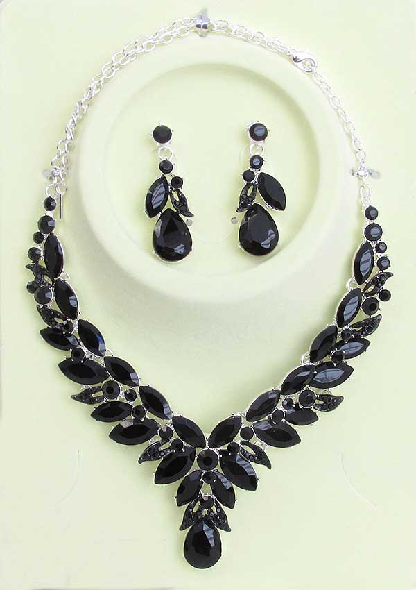Luxury class victorian style and australian crystal party necklace set