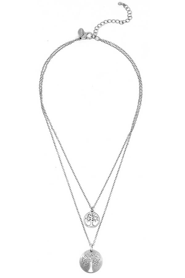 TREE OF LIFE PENDANT DOUBLE LAYER NECKLACE